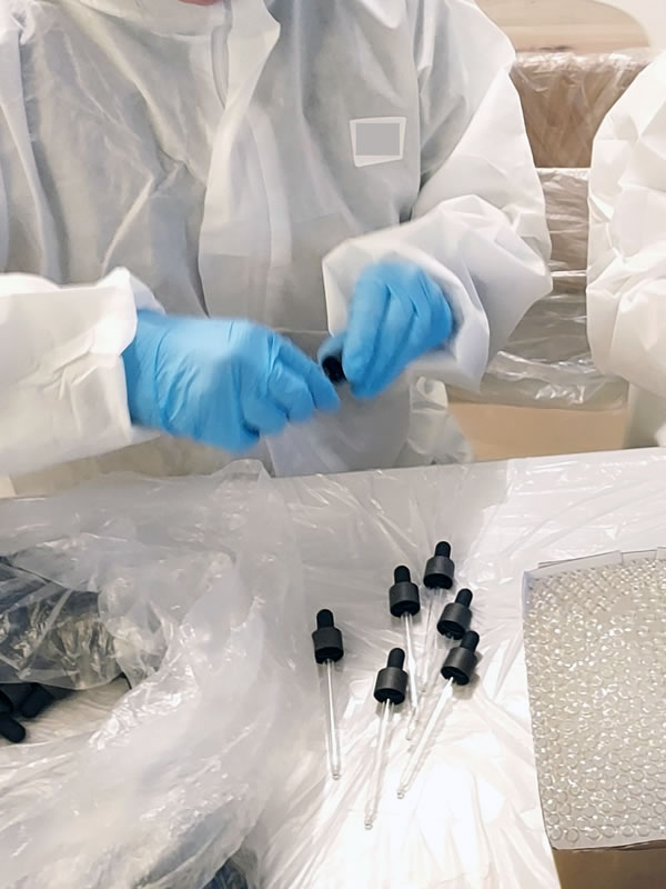 Dropper pipettes in laboratory